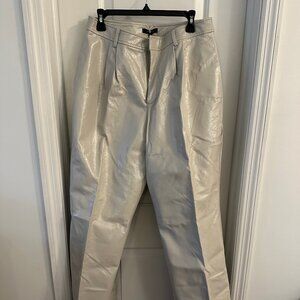 7 for all mankind white faux leather pants NWT size L